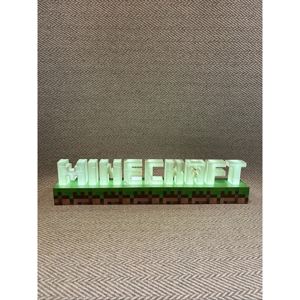 Minecraft Logo Light Lamp by Paladone – 16" LED Desk Light, Tested
